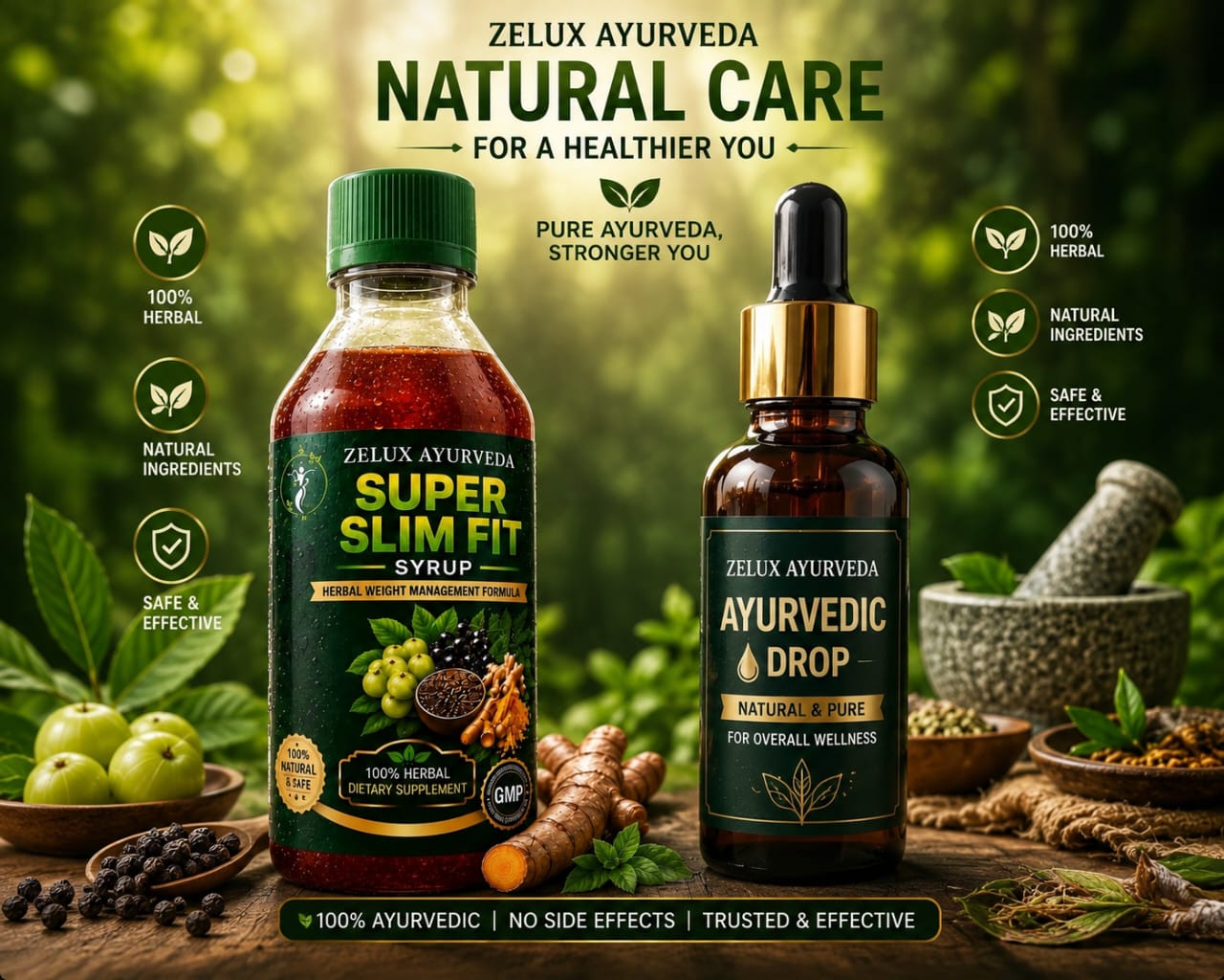 Slim Syrup + Ayurvedic Oil ayurvedic weight management product 1
