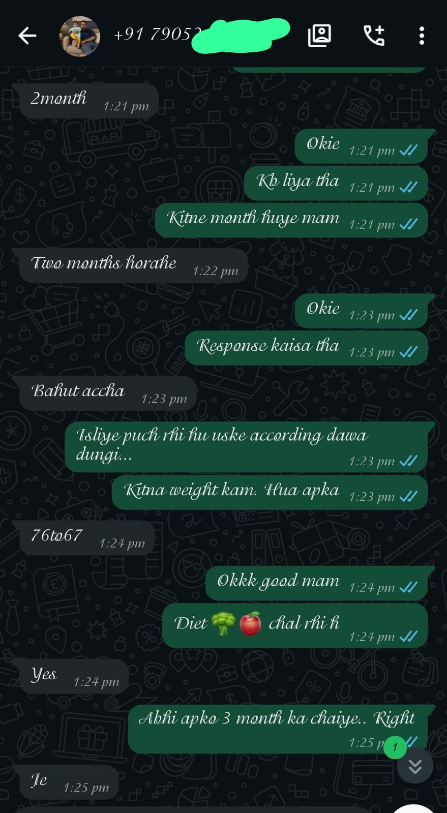 WhatsApp review - 5 kg in 17 days